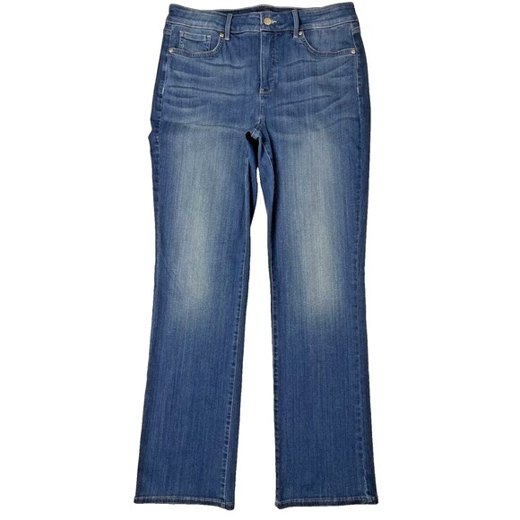NYDJ Marilyn Straight Leg Jean High Rise Stretch Medium Wash Women's Size 12 - Picture 1 of 6